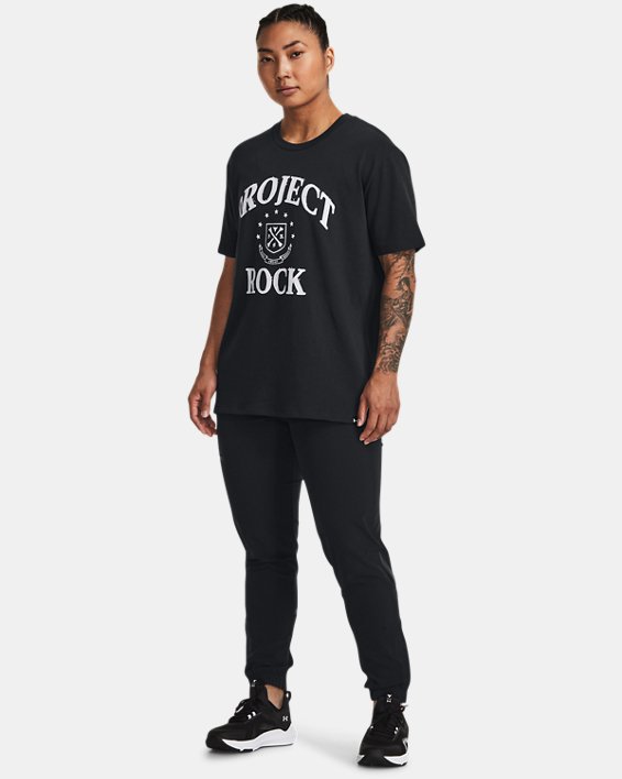 Women's Project Rock Campus Heavyweight T-Shirt in Black image number 2